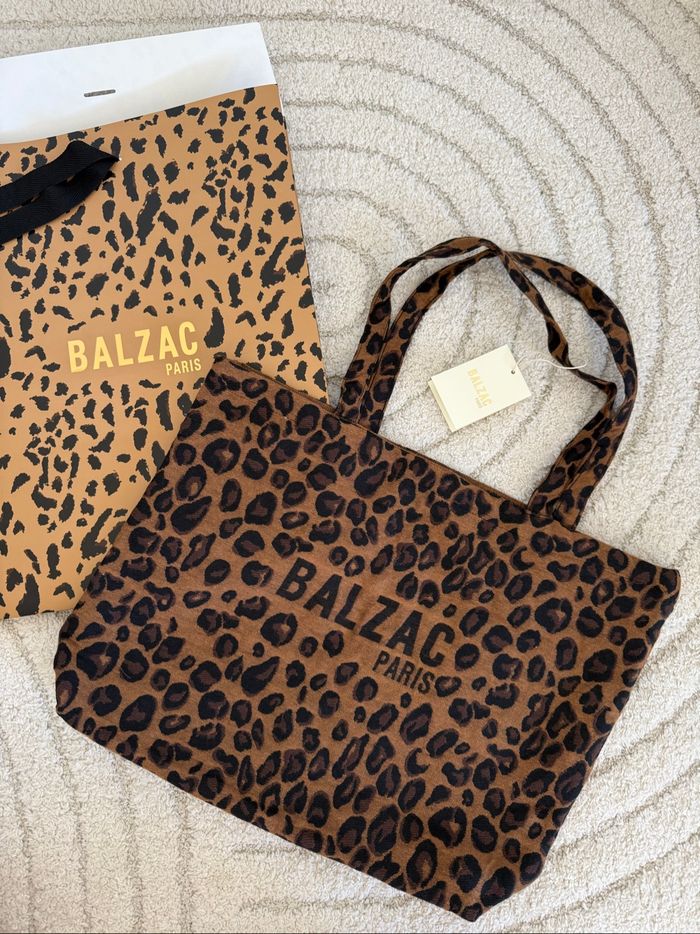 Cabas leopard balzac paris avec pochette cadeau