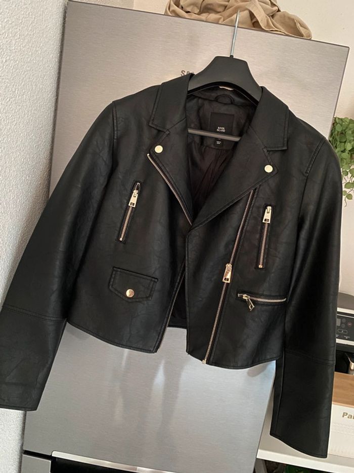Veste simili cuir noir River Island 10
