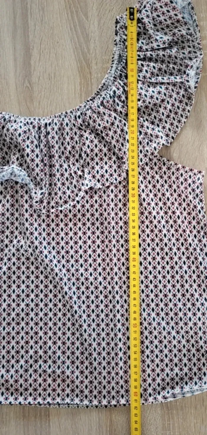 Blouse sans manches à motifs bleu marine rouge écru H&M Taille XL ou 42 44 - photo numéro 9
