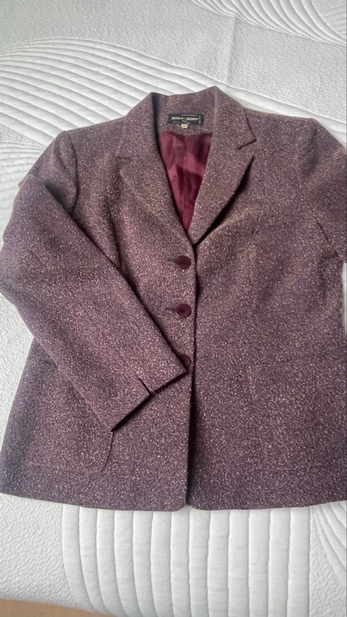 Veste courte violette mouchetée beige - photo numéro 6