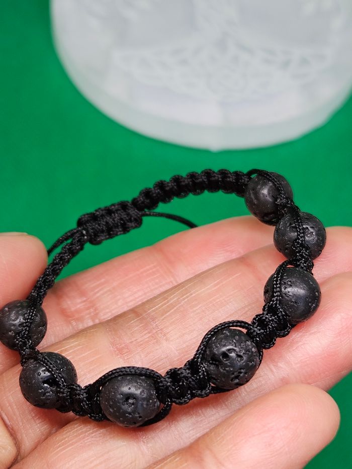 Macramé Bracelet en Pierre de Lave - photo numéro 6