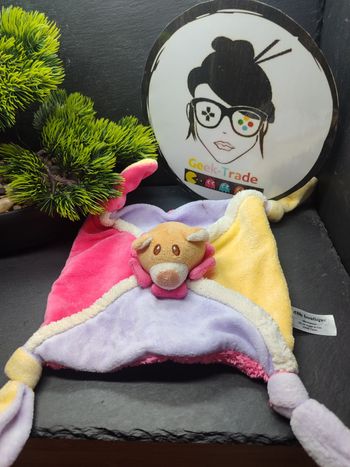 doudou dBb boutique Ours violet rose jaune blanc marron plat Collerette Petale