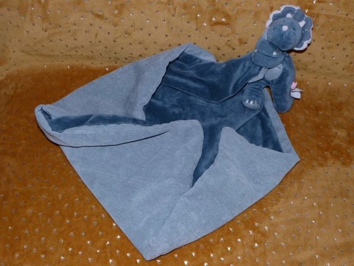 Doudou dinosaure vert couverture Noukie's - TBE