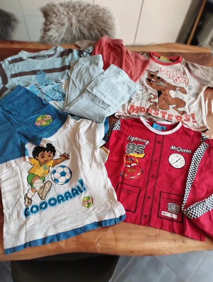 Lot de 4 pyjamas cars Diego Scooby -doo