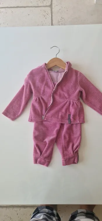 Ensemble jogging rose liseré pailleté