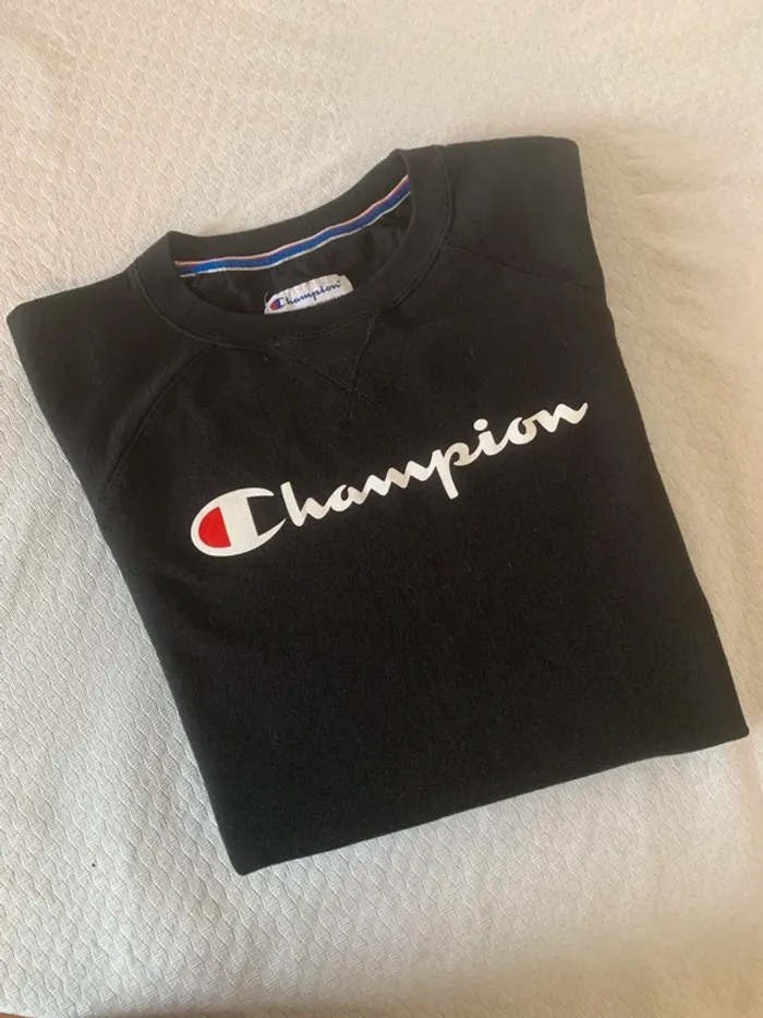 Sweat Champion authentique Noir Classique Vintage Taille M