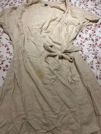 Robe portefeuille lin beige