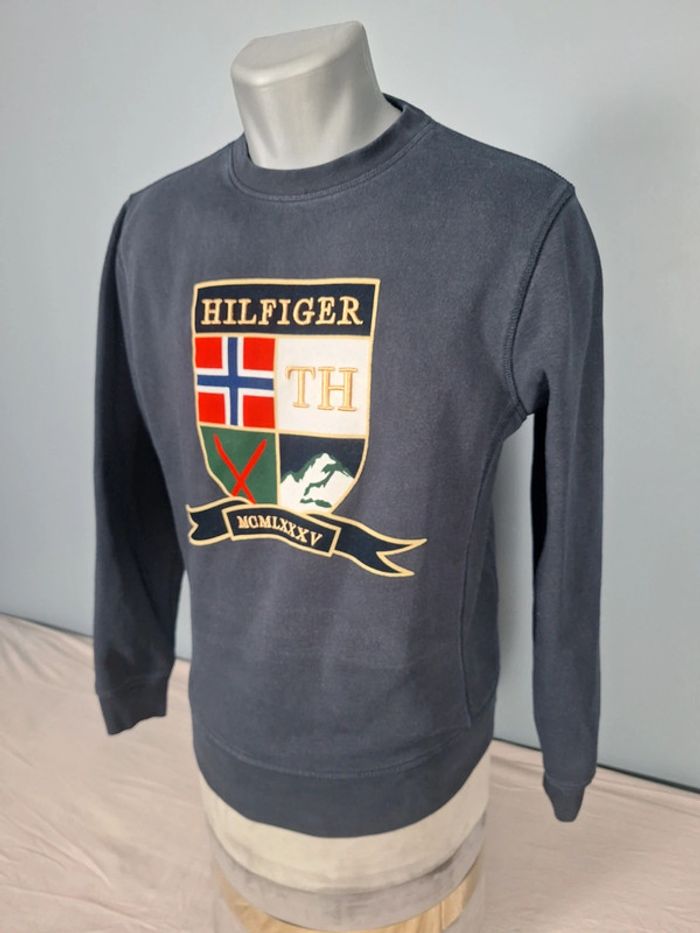 Sweat col rond / crewneck tommy hilfiger homme bleu foncé / taille M full broderie (472) - photo numéro 4