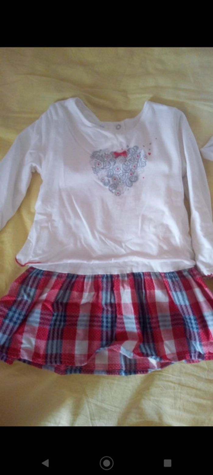 Robe 2 en 1 a carreaux rouge absorba