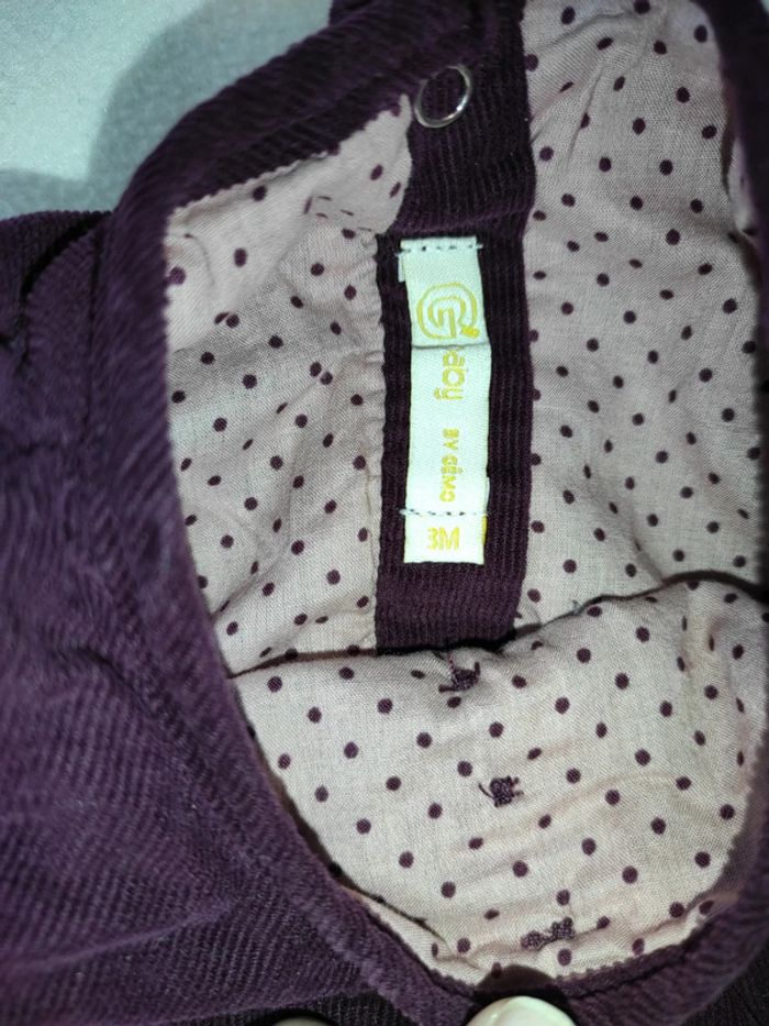 Robe violette velours 3 mois - photo numéro 4
