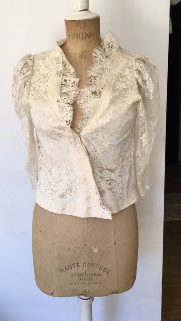 Haut blouse dentelle crème - photo numéro 2