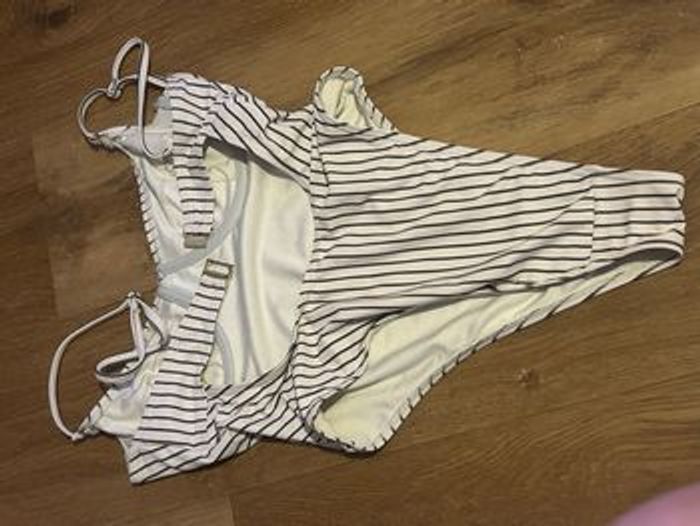 Body maillot de bains à rayures blanc et vert - photo numéro 5