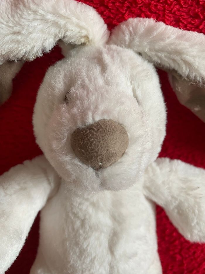 Pommette peluche doudou lapin pommette gris blanc extra doux neuf jamais utilisé - photo numéro 2
