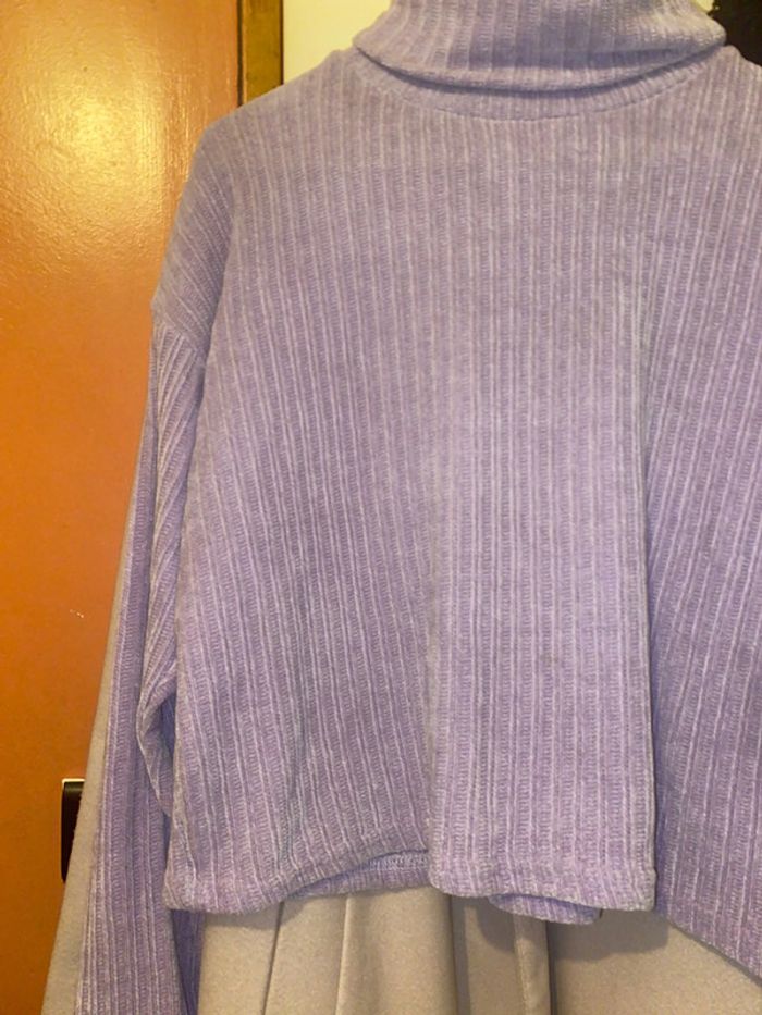 Pull col roulés couleur Lila - photo numéro 4