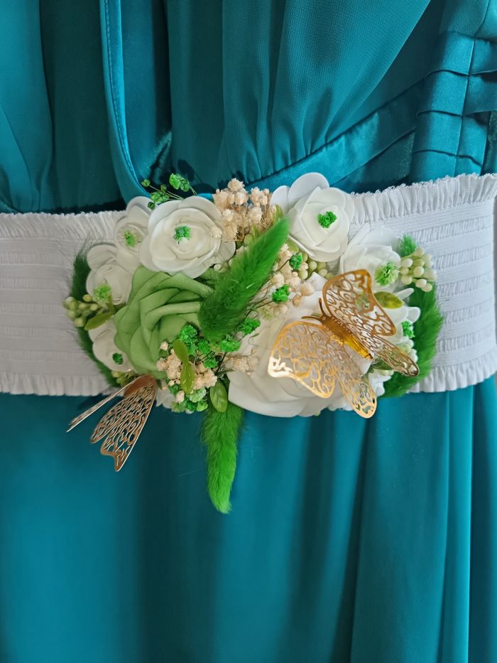 Serre tête mariage et ceinture assortie - photo numéro 2