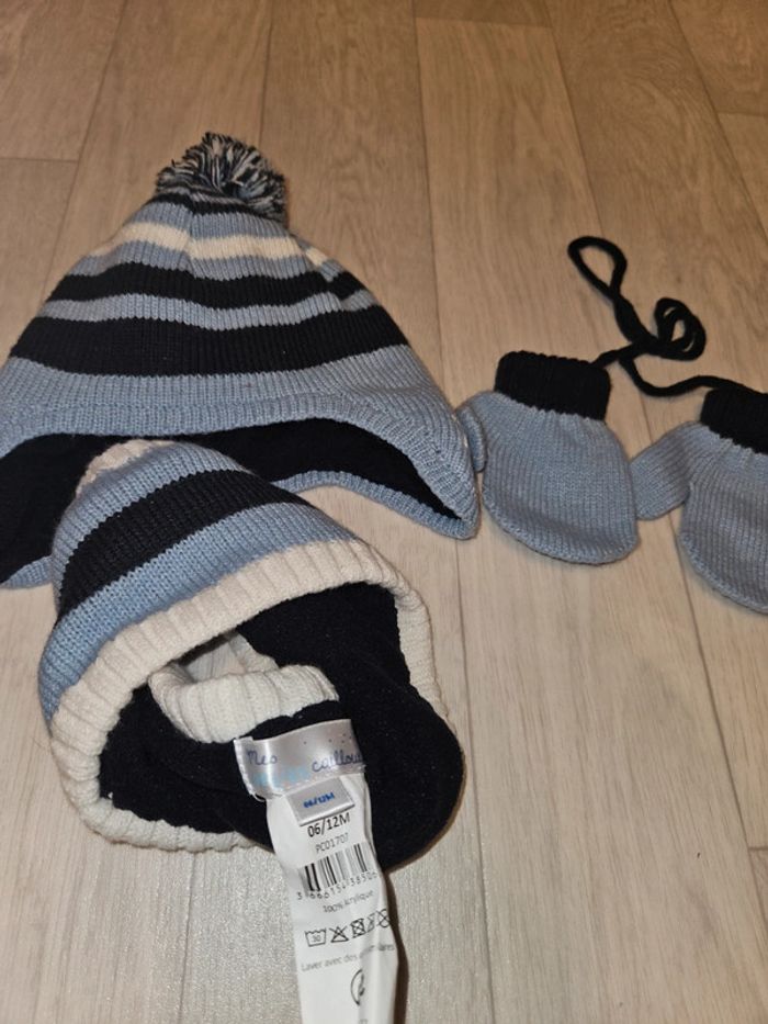 Ensemble bonnet cache cou moufles - photo numéro 2