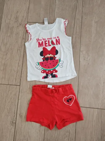 Ensemble d'été rouge et blanc Minnie