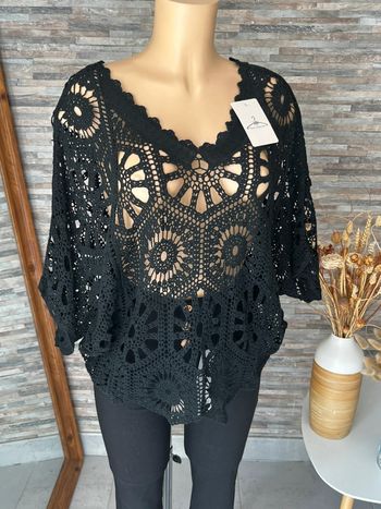 Top en crochet noir