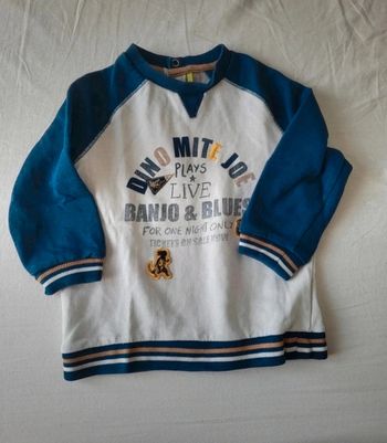 Pull mi saison garçon blanc et bleu marine orchestra 23 mois 2 ans
