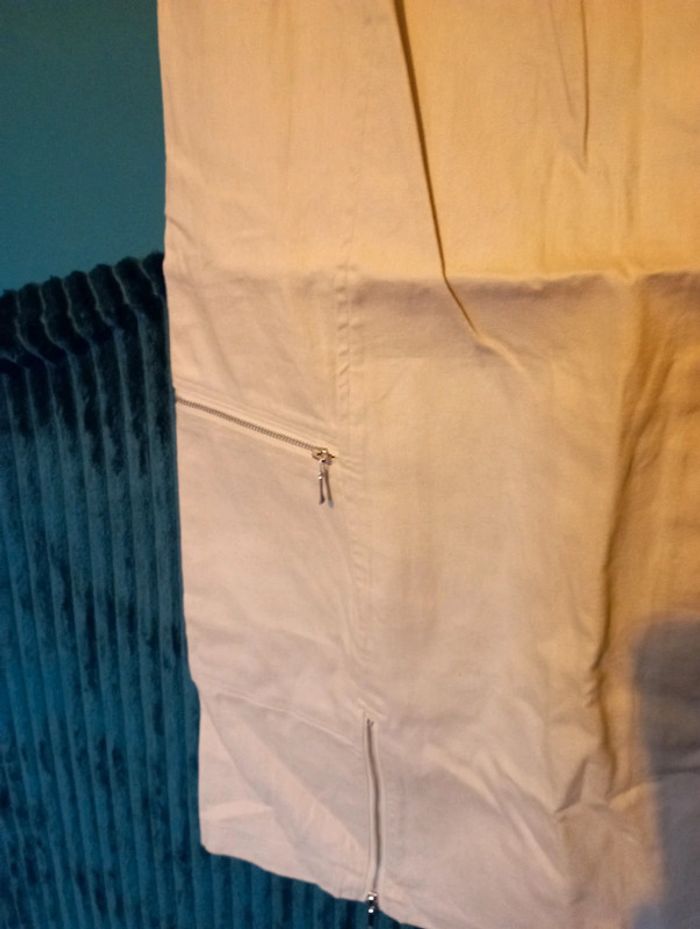 Robe écru entièrement zippée - photo numéro 3