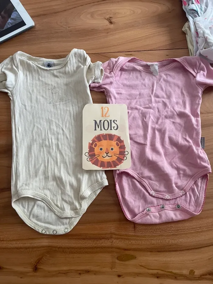 Lot de 6 bodys été  fille 12 mois