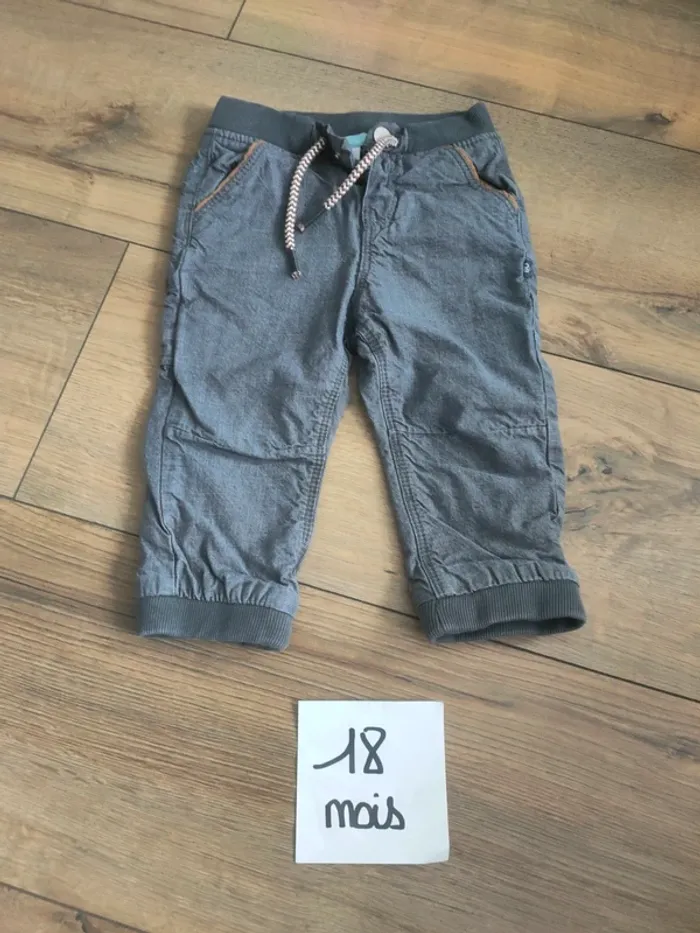 Pantalon épais garçon gris Obaïbi 18 mois