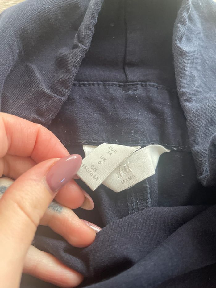 Pantalon chino marine H&m mama 34 7/8eme - photo numéro 2