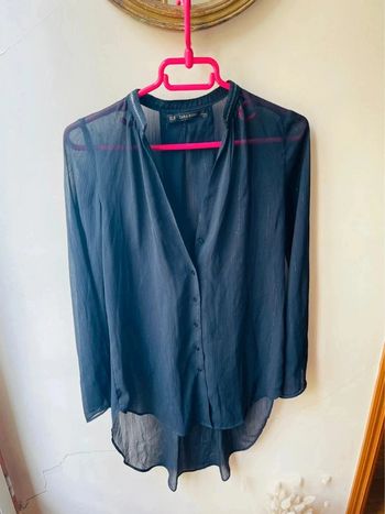 Sublime blouse chemise Zara noir XS fluide neuve à boutonnage décolleté en V
