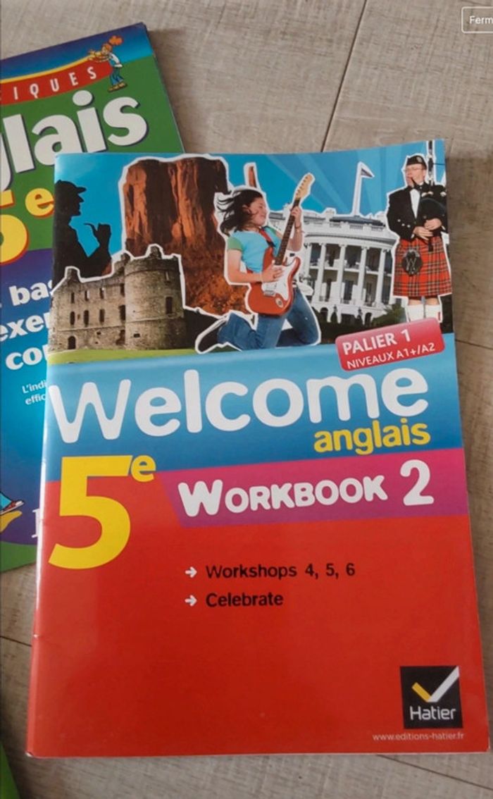 Lot de 3 livres d exercices scolaires 5 e Anglais et Français Bled /workbook - photo numéro 3
