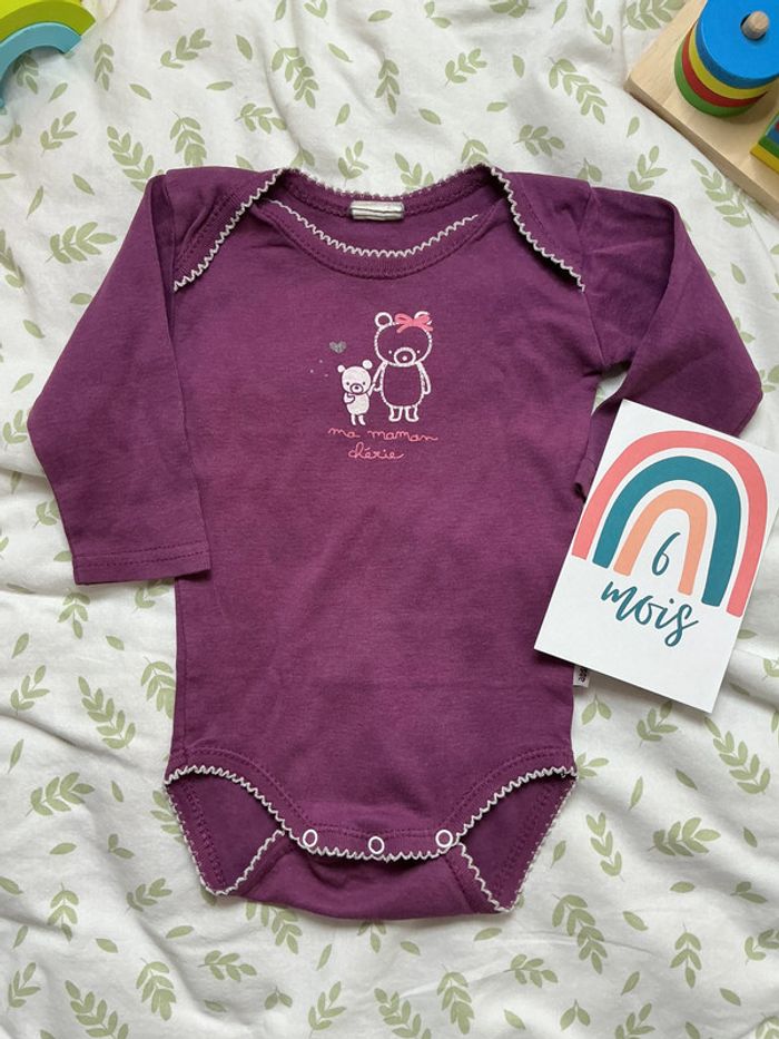 body manches longues violet absorba 6 mois - photo numéro 2