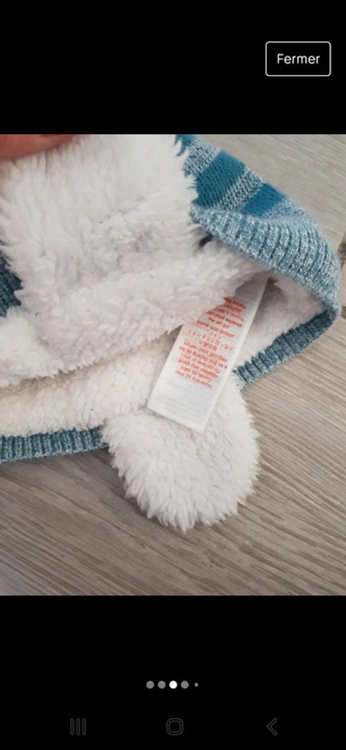Ensemble neuf bonnet moufle bébé 0.6 mois - photo numéro 3