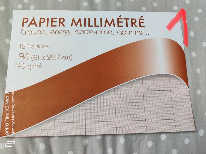 12 feuilles A4 21x29,7cm 90g/M2 papier millimétré