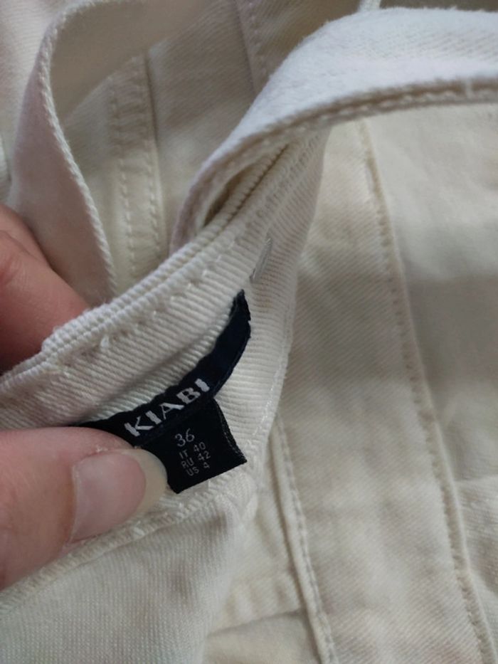 Salopette short combi short jeans blanc cassé kiabi taille S 36 - photo numéro 5