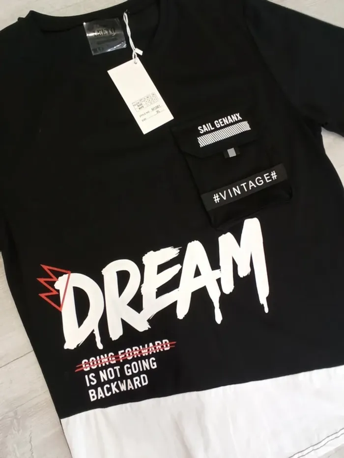 Tee shirt noir et blanc homme xl - photo numéro 2