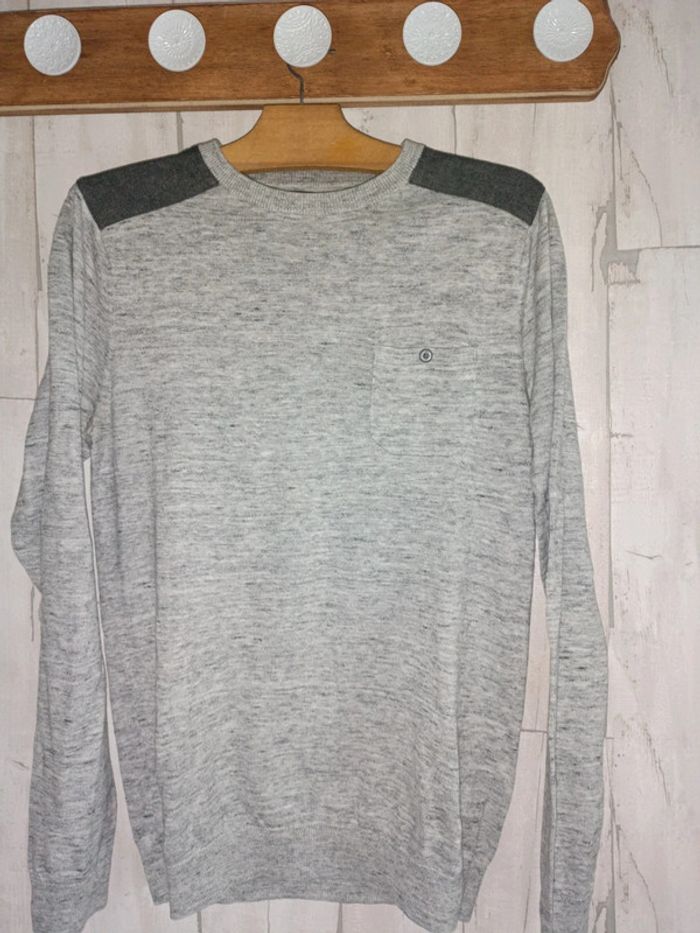 Pull homme gris chiné - photo numéro 2