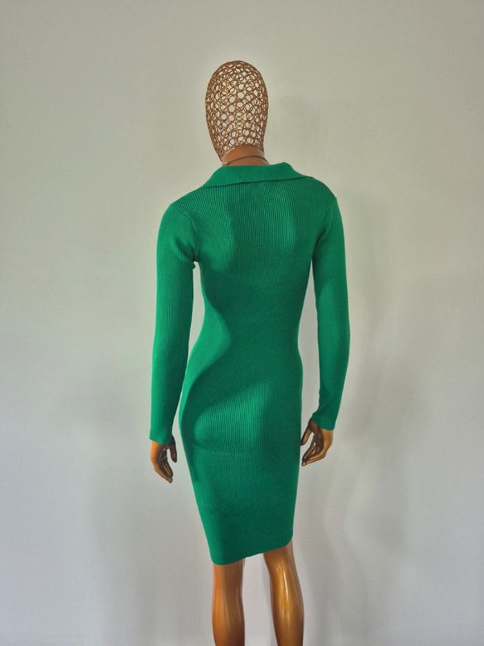 Robe Longue Manches Longues Vert Femme Taille M/L - photo numéro 2