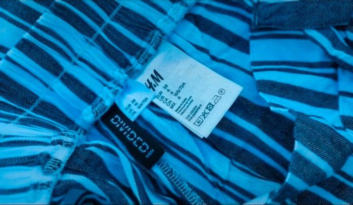 Pantalon large palazzo rayé gris blanc h&m 38 neuf - photo numéro 2