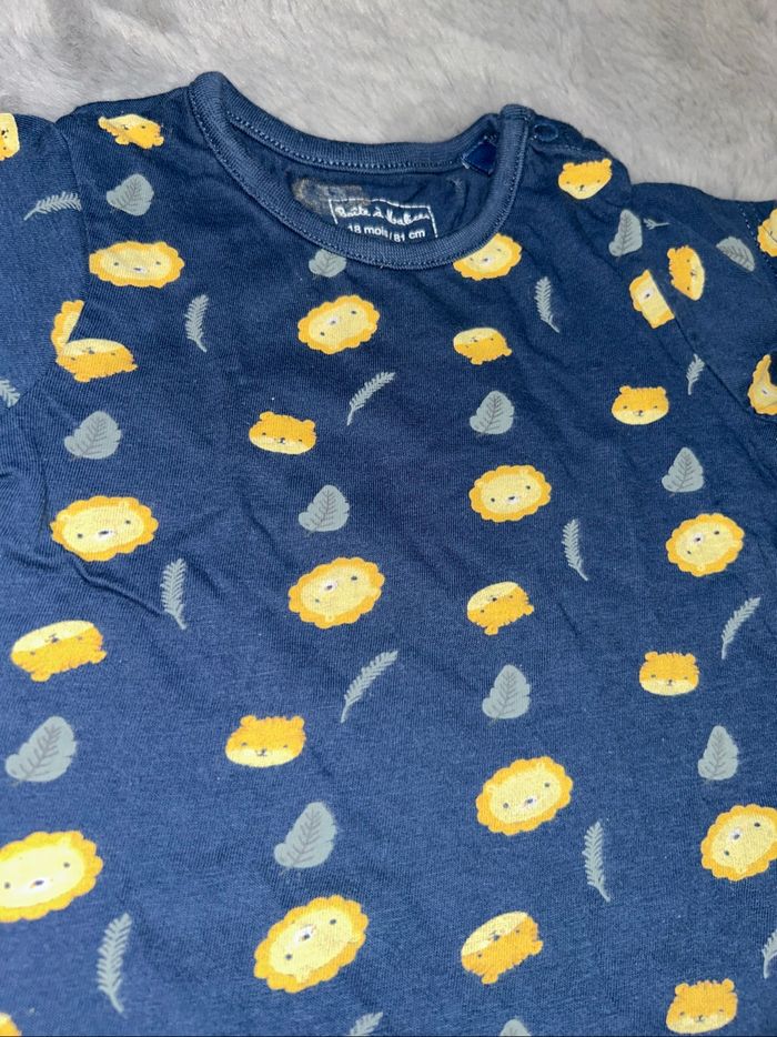 T-shirt bleu motif lion - 18 mois - Boîte à malices - photo numéro 2