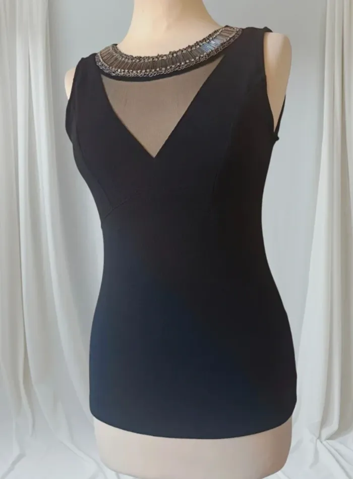 💎haut top de soirée femme sexy chic noir t s 36 y2k 90s 2000