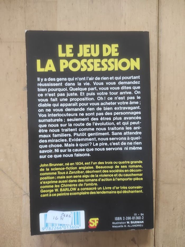 Le jeu de la possession John Brunner Pocket SF 1984 - photo numéro 3