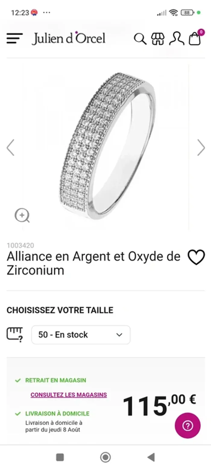 Bague ou alliance Julien d'Orcel Neuve - photo numéro 4