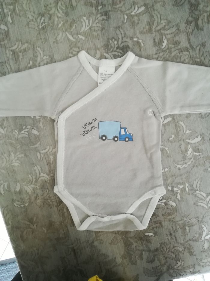 Lot de 2 bodies ml 1 mois garçon - photo numéro 3