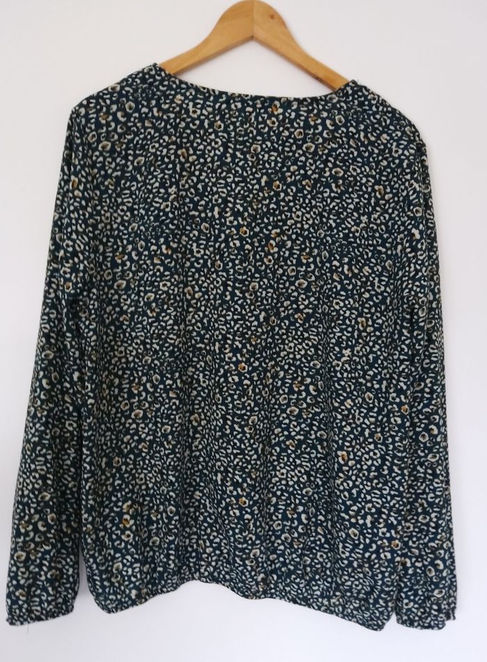 Blouse verte à motifs manches longues - photo numéro 2