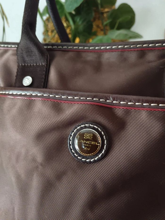 Cabas Lancel en toile et cuir marron - photo numéro 2