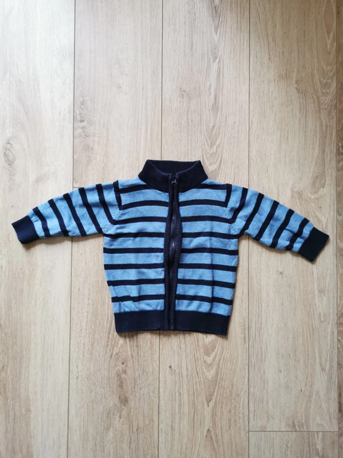 Gilet zip marine et bleu Kimbaloo 6 mois - photo numéro 2