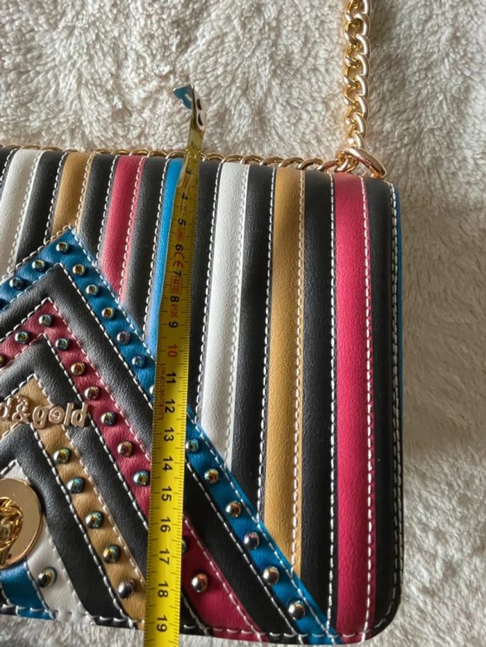 Superbe sac rayures multicolore - photo numéro 5