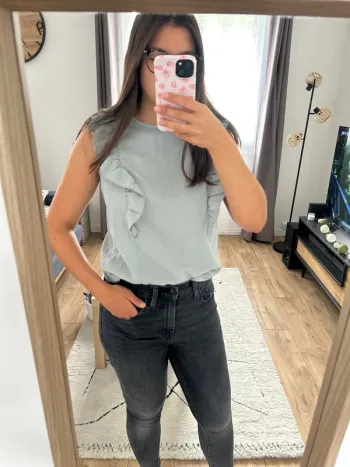 Blouse sans manche bleu grise