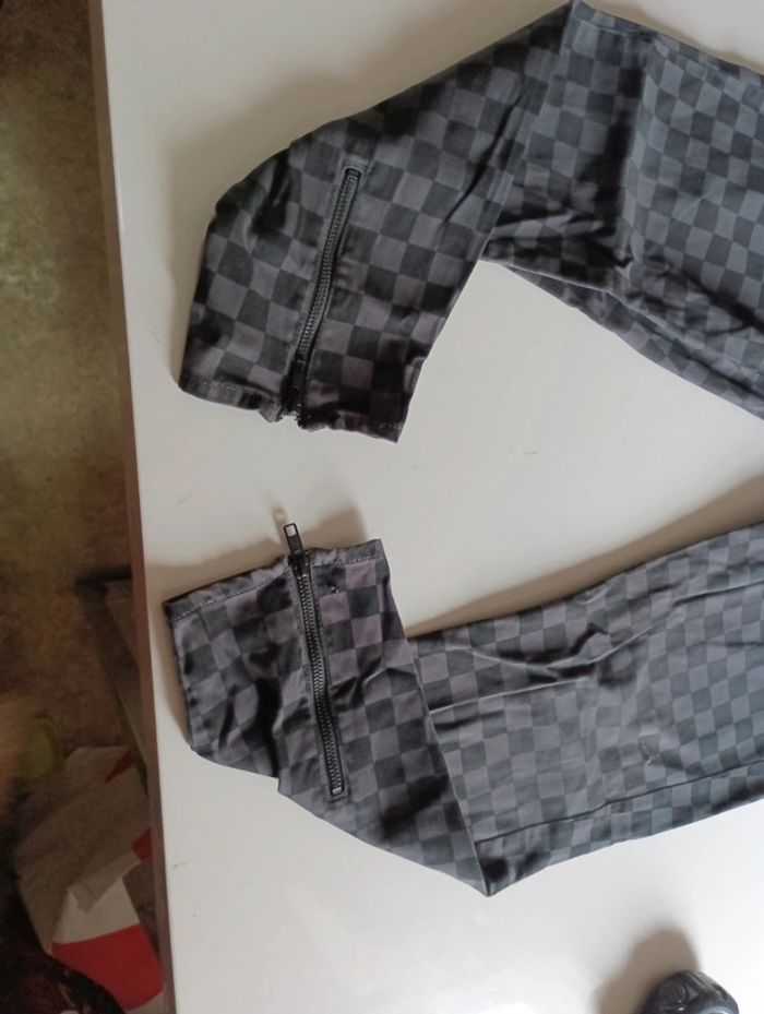 Pantalon court femme DDP taille 40 rétro vintage a carreaux coupe skinny - photo numéro 2