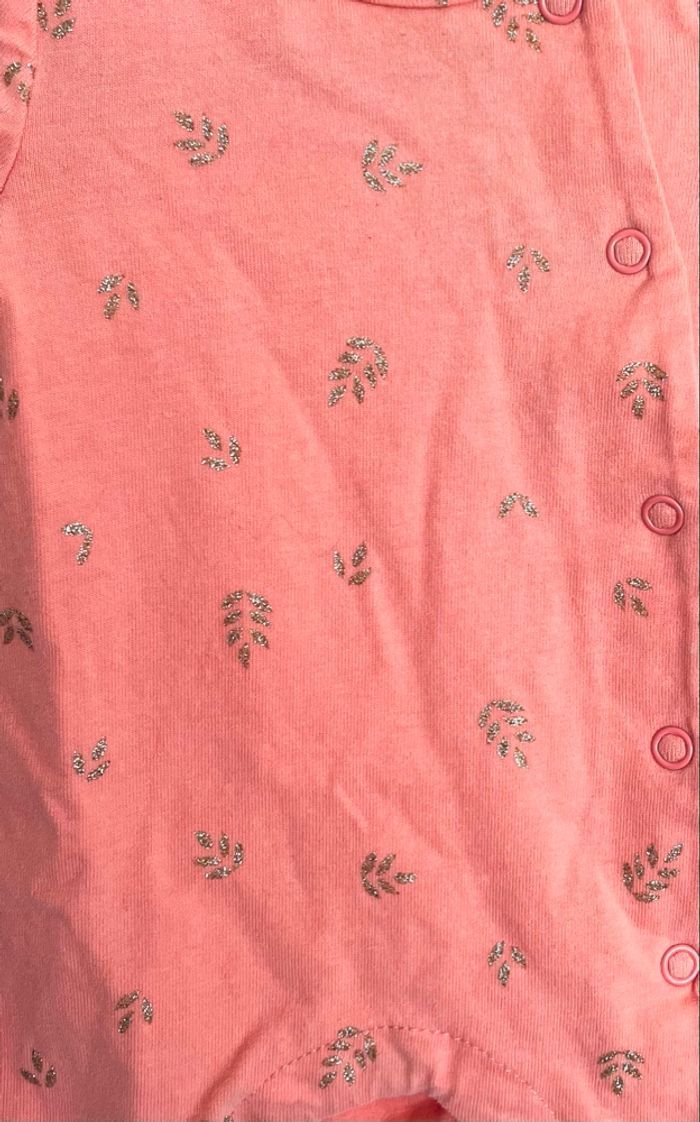 Barboteuse corail « Tape à l’œil » taille naissance - photo numéro 4