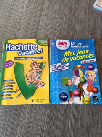 Lot de 2 livres hachette vacances 4/5 ans neuf